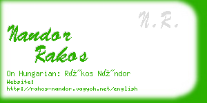 nandor rakos business card